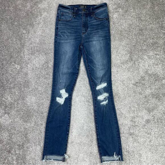 Abercrombie & Fitch Jeans Women’s 25 Blue Ankle Skinny High Rise Dark Denim - Picture 1 of 13